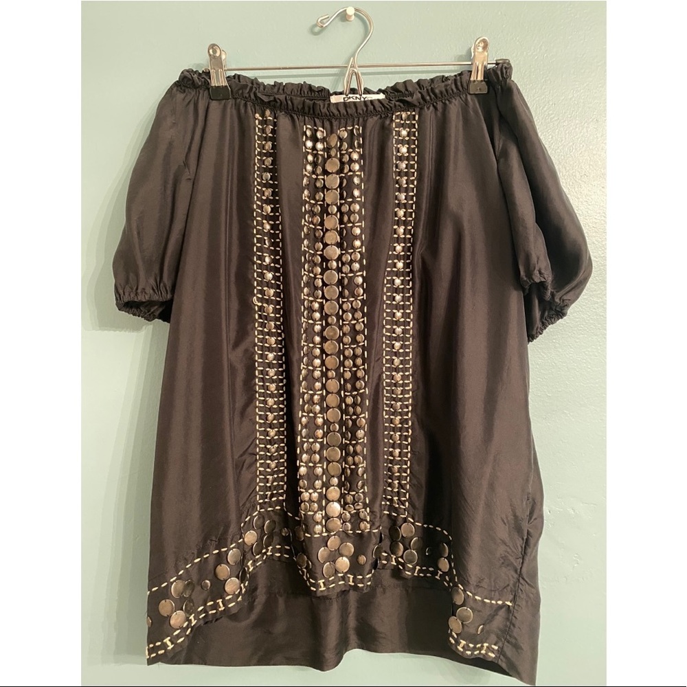 DKNY Embellished Tunic Blouse